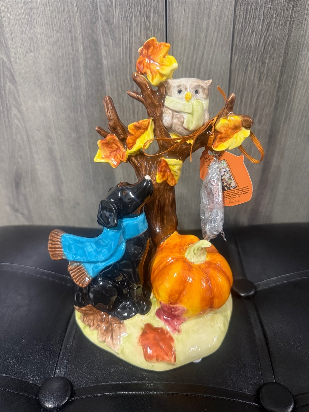 Blue Sky Clayworks Black Labrador Retriever By Autumn Fall Tree Heather Goldminc